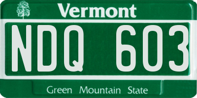 VT license plate NDQ603