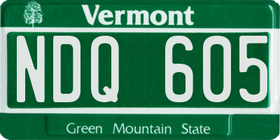 VT license plate NDQ605