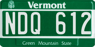 VT license plate NDQ612