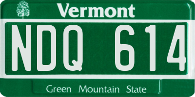 VT license plate NDQ614