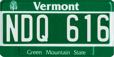 VT license plate NDQ616