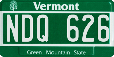 VT license plate NDQ626