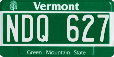 VT license plate NDQ627