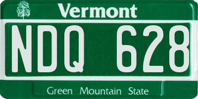 VT license plate NDQ628
