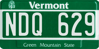 VT license plate NDQ629