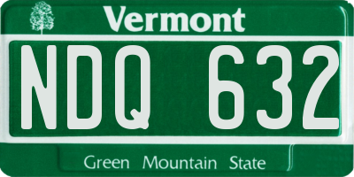 VT license plate NDQ632