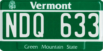 VT license plate NDQ633