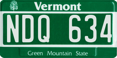 VT license plate NDQ634