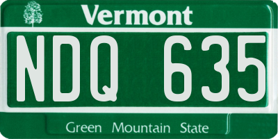 VT license plate NDQ635