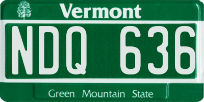 VT license plate NDQ636