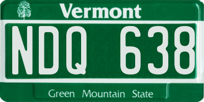 VT license plate NDQ638