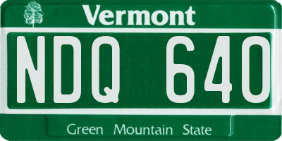 VT license plate NDQ640