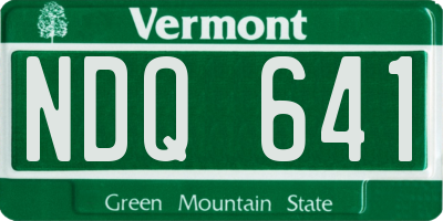 VT license plate NDQ641