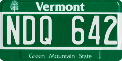 VT license plate NDQ642
