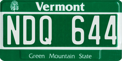 VT license plate NDQ644