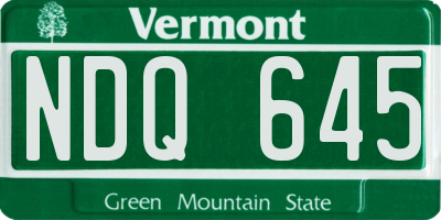 VT license plate NDQ645