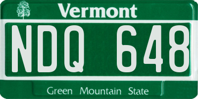 VT license plate NDQ648