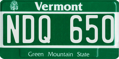 VT license plate NDQ650