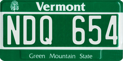 VT license plate NDQ654