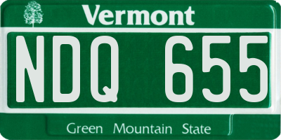 VT license plate NDQ655