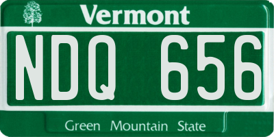 VT license plate NDQ656
