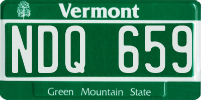 VT license plate NDQ659