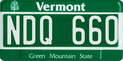 VT license plate NDQ660