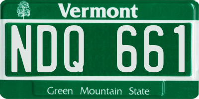 VT license plate NDQ661