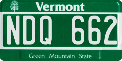 VT license plate NDQ662
