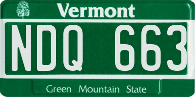 VT license plate NDQ663