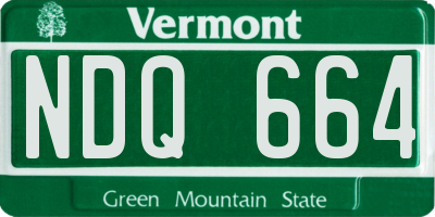 VT license plate NDQ664