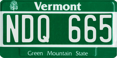 VT license plate NDQ665