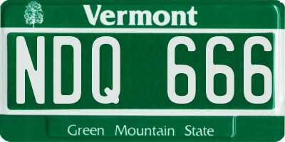 VT license plate NDQ666