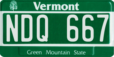 VT license plate NDQ667