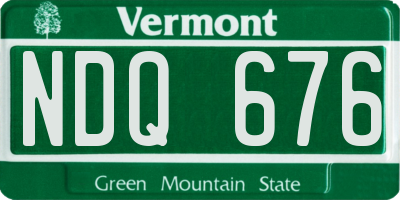 VT license plate NDQ676