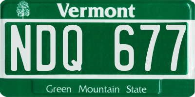 VT license plate NDQ677