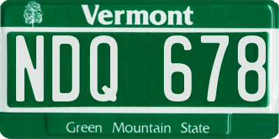 VT license plate NDQ678
