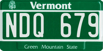 VT license plate NDQ679