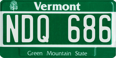 VT license plate NDQ686