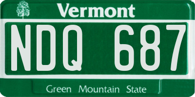 VT license plate NDQ687