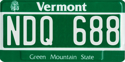 VT license plate NDQ688