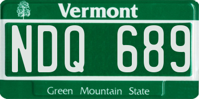 VT license plate NDQ689