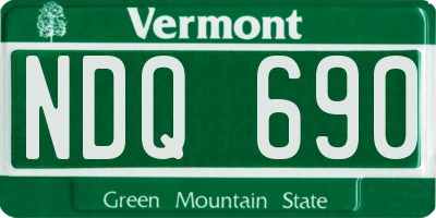 VT license plate NDQ690