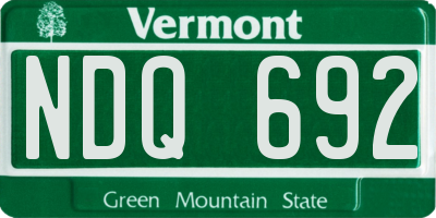 VT license plate NDQ692