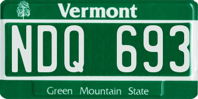 VT license plate NDQ693