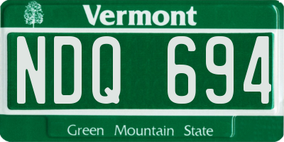 VT license plate NDQ694