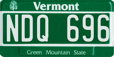 VT license plate NDQ696
