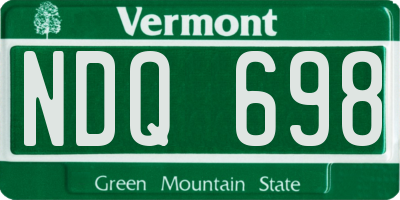 VT license plate NDQ698