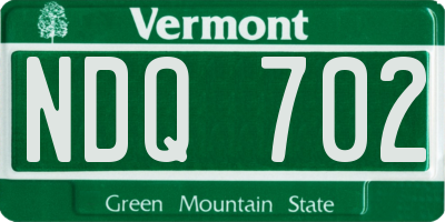 VT license plate NDQ702