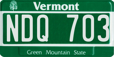 VT license plate NDQ703